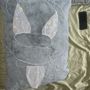 Summer rave club bra Rhinestone adjustable bikini top only